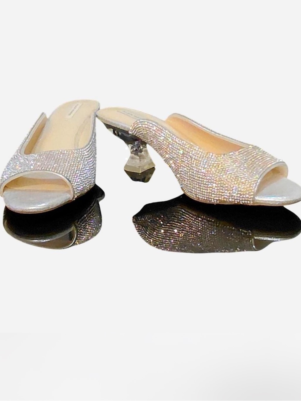 Brand new Alex Marie Crystal-Embellished Open-Toe Mules Wedding size 7